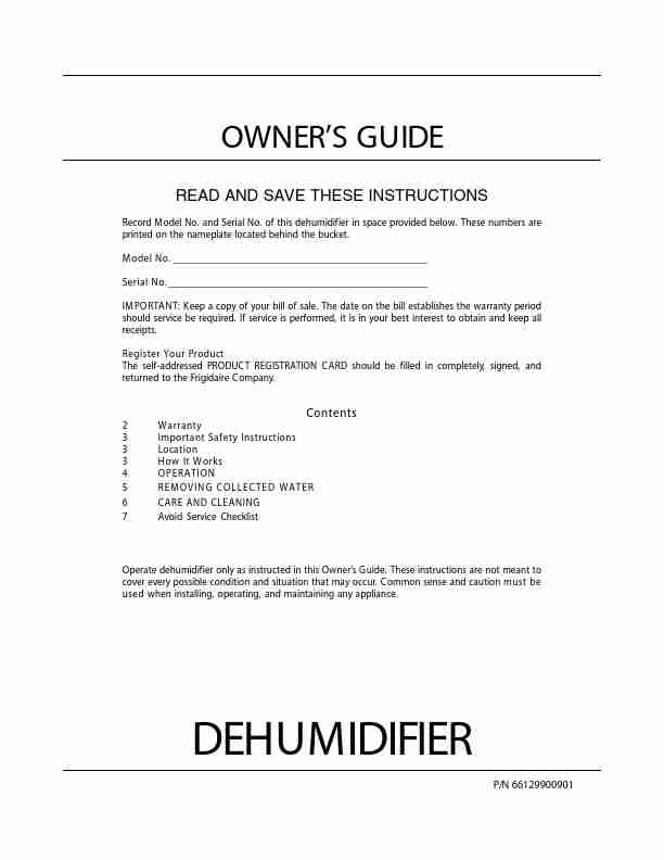 Frigidaire Dehumidifier 66129900901-page_pdf